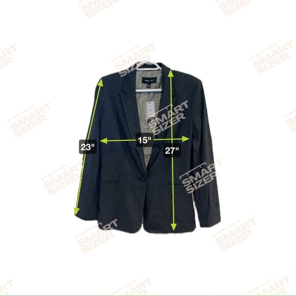 MNG Basics NWT Womens Charcoal Blazer Jacket Patterned Lining - Picture 8 of 9